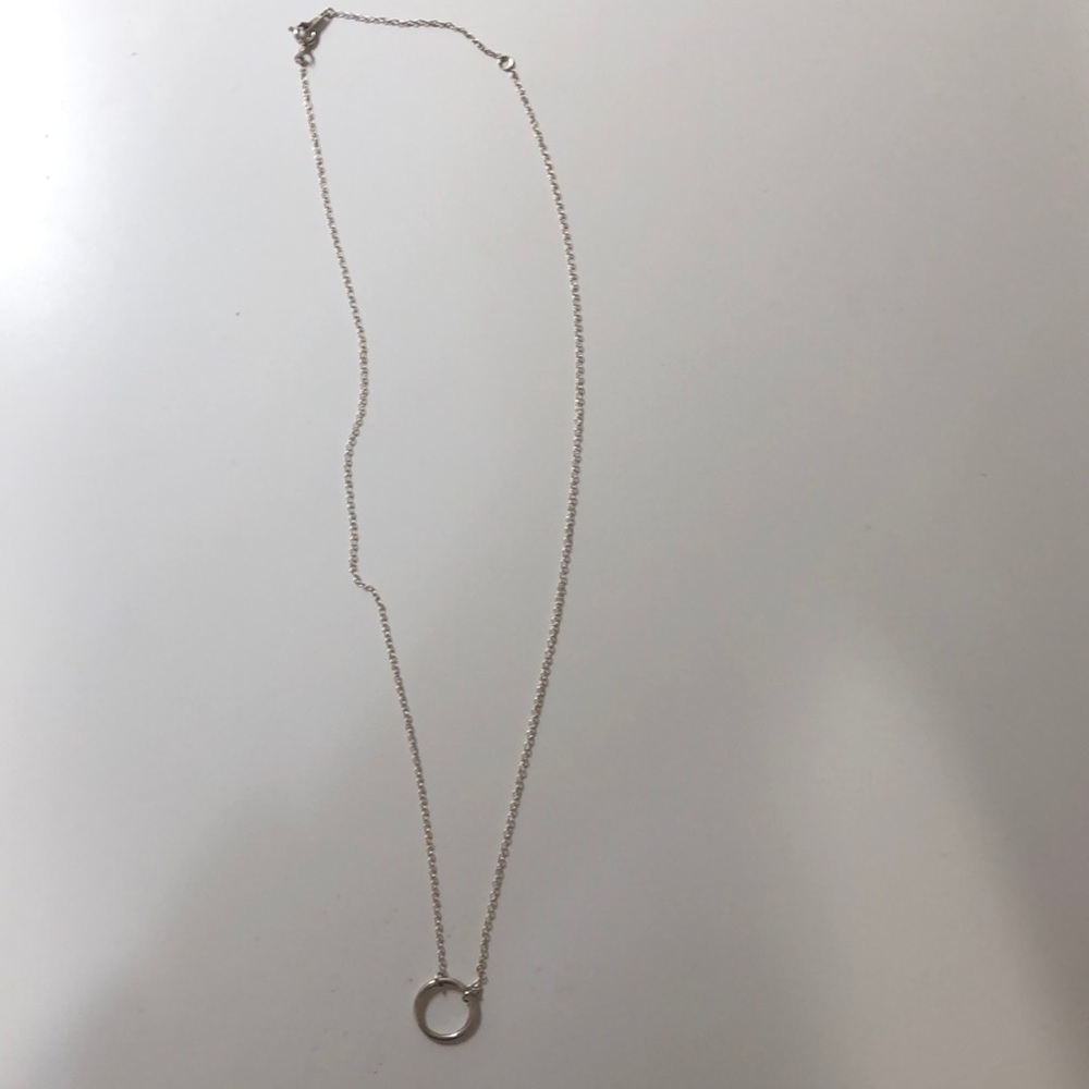 Sterling silver circle necklace